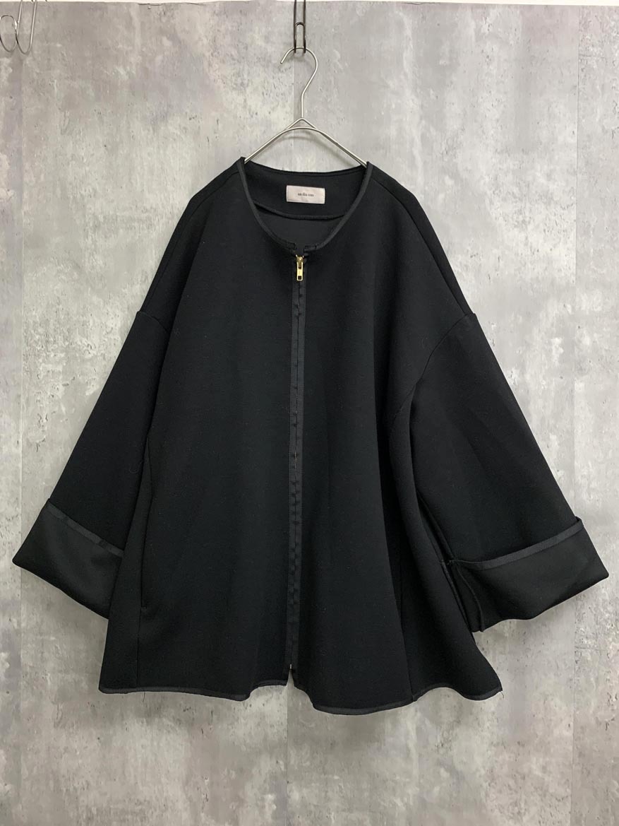 un dix cors アンディコール UNZ1021108A0001 ダンボールノーカラー コート sizePM/黒 ■■ ☆ fkc1 レディース拍卖