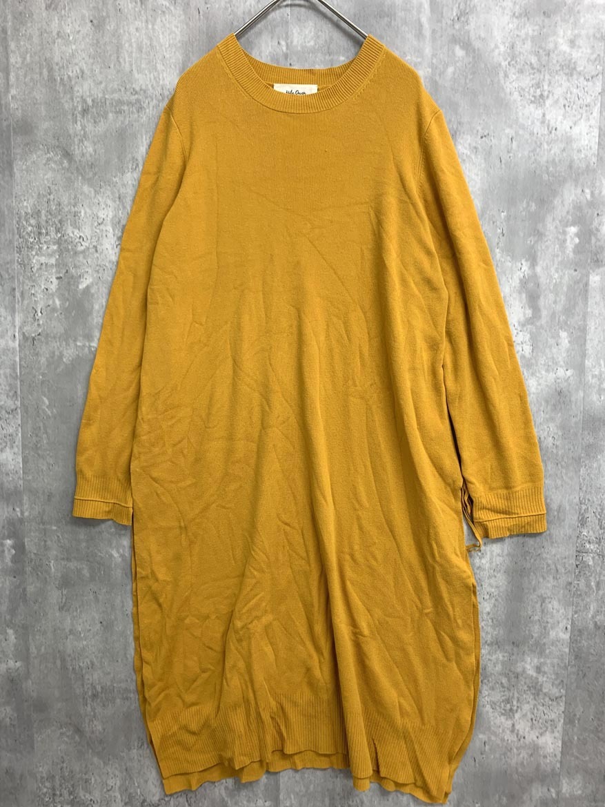 Mila Owen ミラオーウェン 09WNT181087 ハイゲージロングニット ワンピース size0/マスタード ■■ ☆ fkc1 レディース拍卖