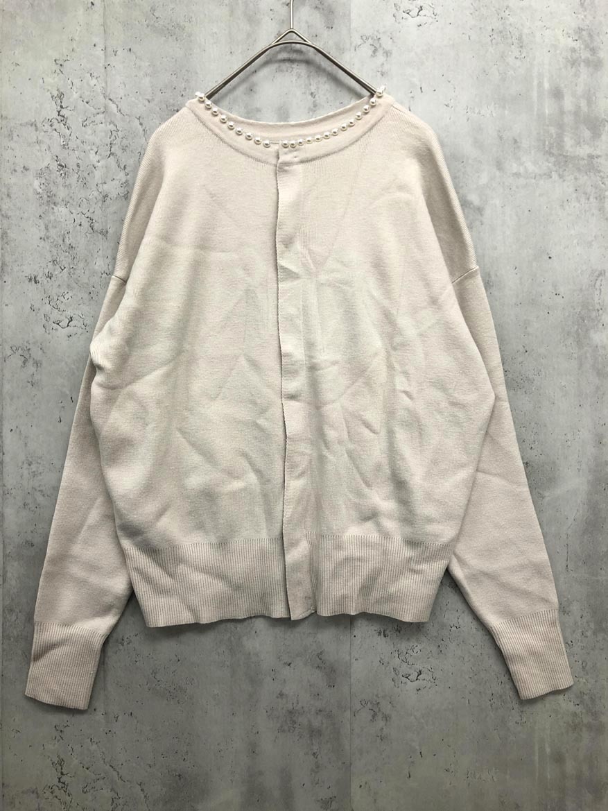 Rope Picnic ロペピクニック GDK-52140-B 2WAY/スフレタッチ衿パール カーディガン size38/ベージュ ■■ ☆ fkc1 レディース拍卖