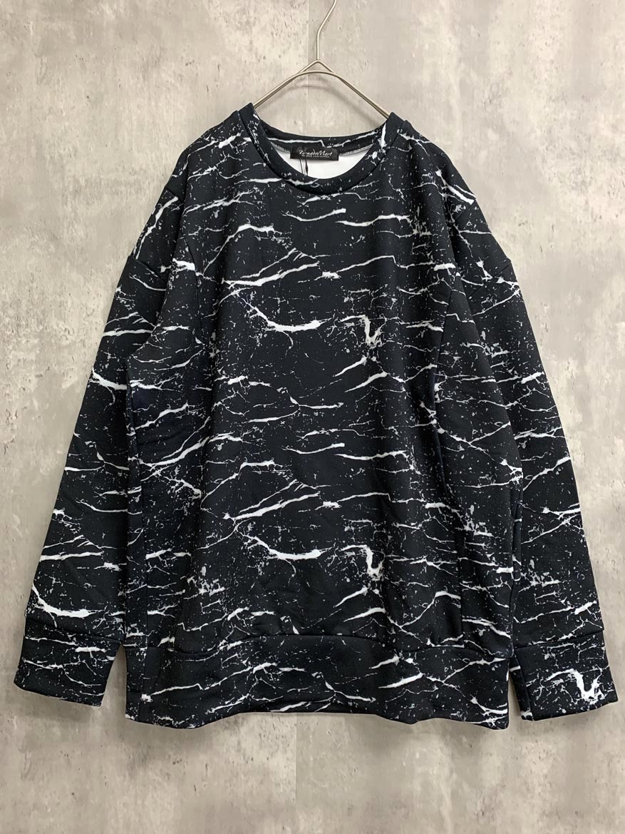 新品 TORNADO MART トルネードマート 631-0277022 クラックプリント プルオーバー sizeM/黒系 ◆■ ☆ fkc1 メンズ拍卖