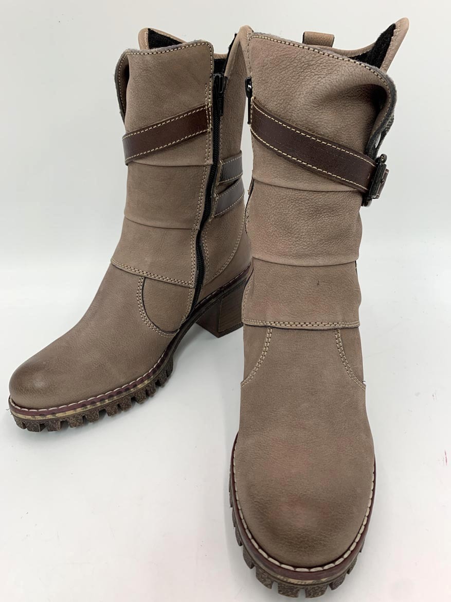 未使用品■MANAS マナス レザー ダブルフェイスコンビワークデザイン ショート ブーツ size36/ブラウン系 ■■◎ ☆ fkc1 レディース拍卖