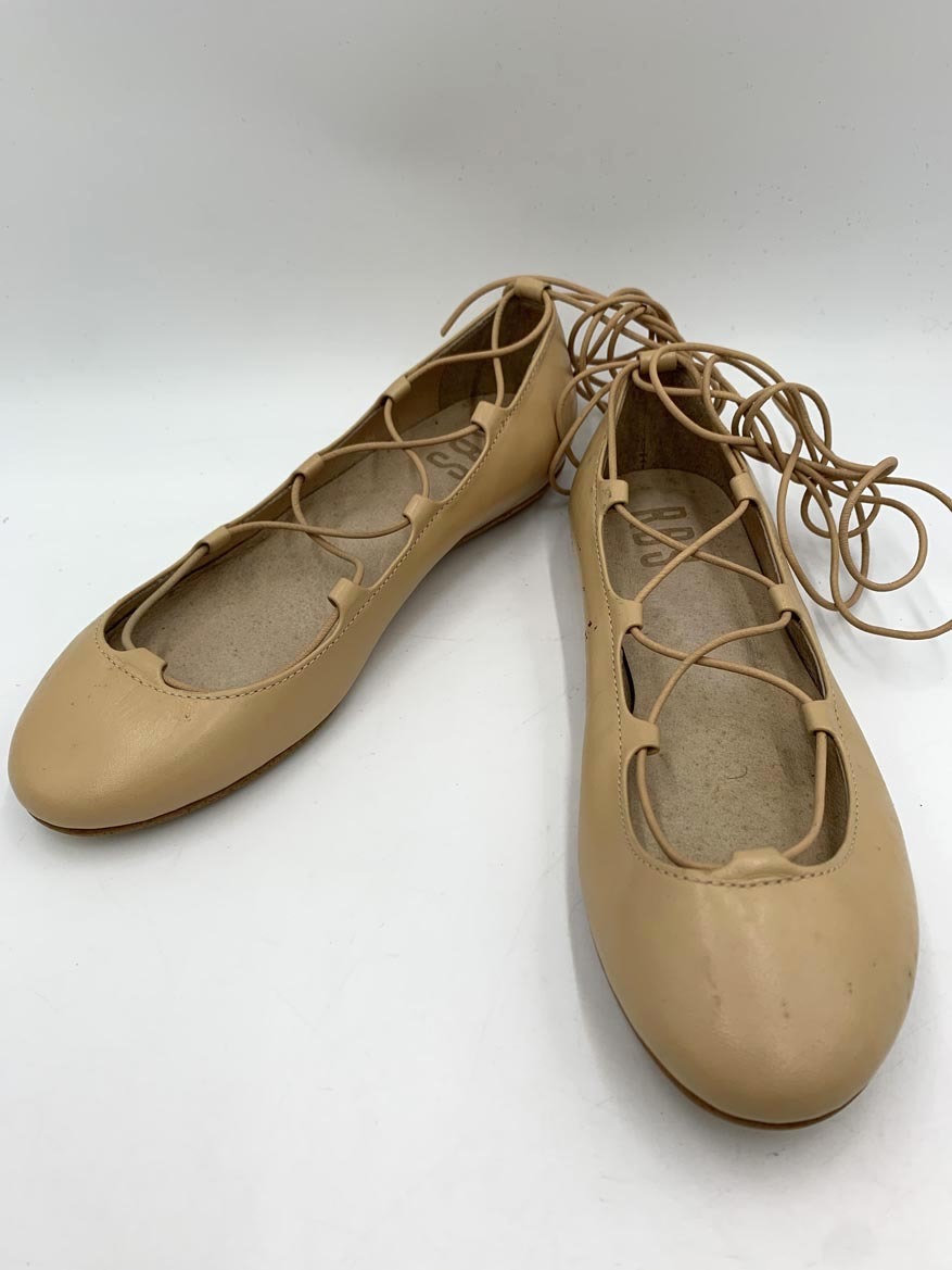 RBS アールビーエス Ray BEAMS 日本製 牛革 レースアップ バレエ シューズ size35/ベージュ ■■◎ ☆ fkc1 レディース拍卖