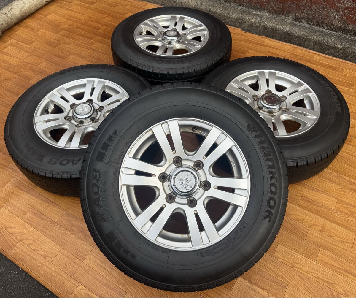 Weds ADVENTURE 15インチ アルミホイール★HANKOOK 195/80R15C 107/105L 4本セット★200系ハイエース キャラバン等に拍卖