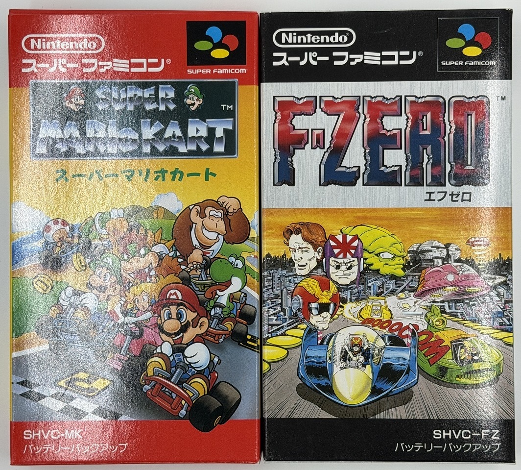 Nintendo/ 任天堂 SUPER MARIO KART スーパーマリオカート/ F-ZERO エフゼロ SFCソフト2種SET 箱付き中古拍卖