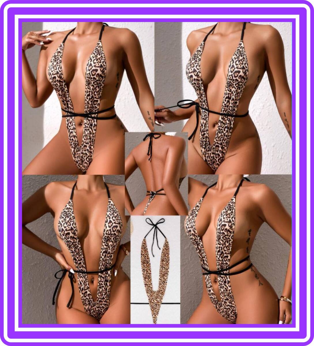 ★超素敵★ヒョウ柄★テディ風★コスチューム★可愛い★ハイレグ★V字デザイン★大人可愛いくSexy★BB48拍卖