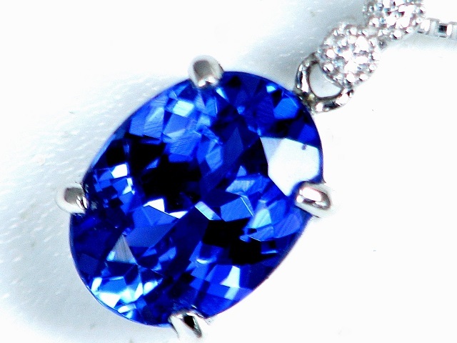 【宝石屋本舗】1.43ct 高品質 天然タンザナイト ダイヤモンド PT950 ネックレス(宝石鑑別書付)拍卖