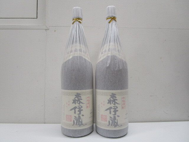 17856 17859 酒祭 焼酎祭 未開封 森伊蔵 2本セット 1800ml 25度 和紙付 さつまいも かめ壺焼酎 古酒 保管品拍卖