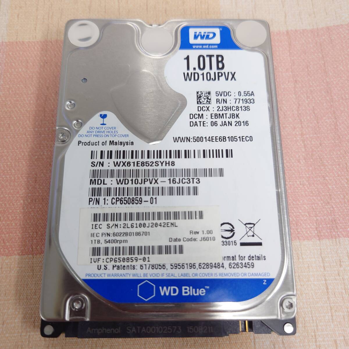 正常品 WD 1TB(1000GB) 2.5インチ HDD拍卖
