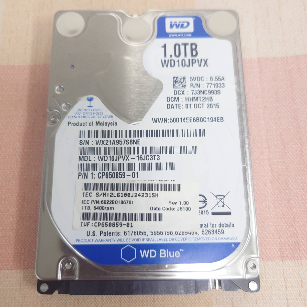 正常品 WD 1TB(1000GB) 2.5インチ HDD拍卖