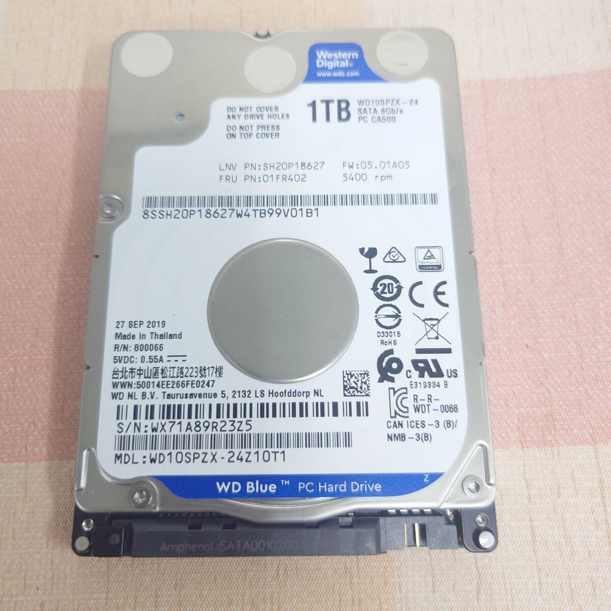 正常品 WD 1TB(1000GB) 2.5インチ HDD拍卖