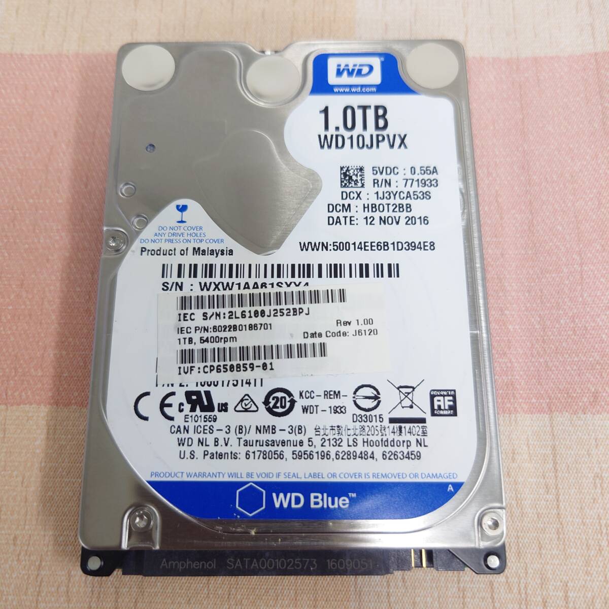 正常品 WD 1TB(1000GB) 2.5インチ HDD拍卖