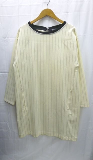 未使用★キャサリンロス◎RAREVUE ストライプ ワンピース M チュニック 参考価格:5,500円 アイボリー KATHARINE ROSS タグ付き 新品拍卖