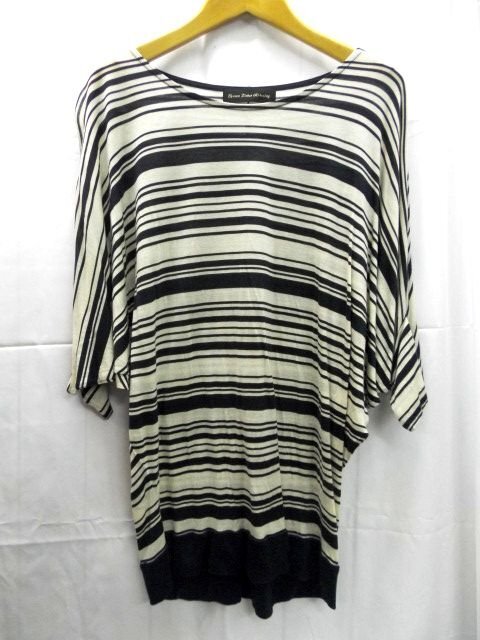 ★Green Label Relaxing◎グリーンレーベルリラクシング/ユナイテッドアローズ/ボーダー柄/半袖ニット/日本製拍卖