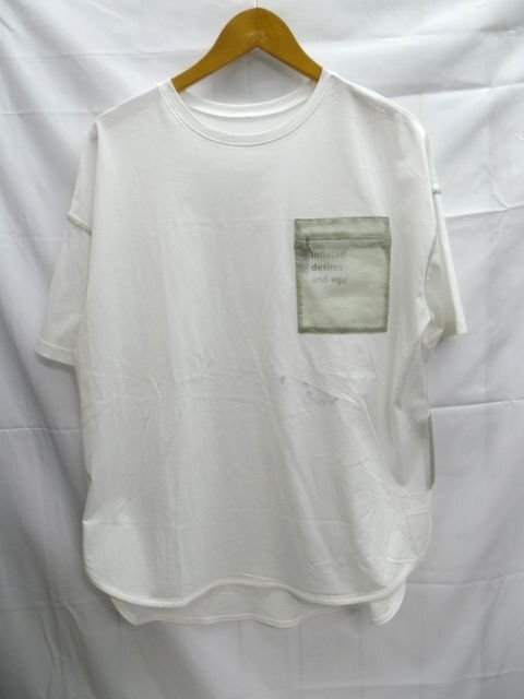 新品★Sia la luce◎シアラルーチェ/ポケットTシャツ/半袖カットソー/ホワイト/白/定価¥12100/38サイズ拍卖
