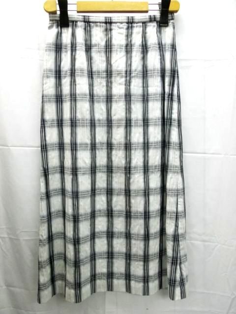 美品★Vivace◎ヴィバーチェ/スカート/チェック柄/ブラック/ホワイト/日本製/W65cm~/9サイズ拍卖