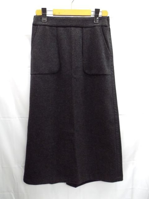 美品★SKYSCRAPER◎スカイスクレイパー/ロングスカート/ダークグレー系ブラック/黒/W70cm/Freeサイズ拍卖