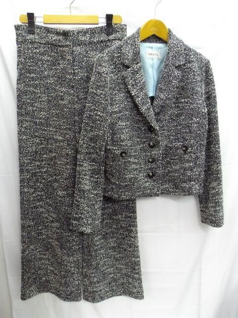 美品★VICENS◎ビセンス/スーツ/ジャケット&スラックス/上下セットアップ/ブラック/ホワイト/黒/W73cm~/Lサイズ拍卖