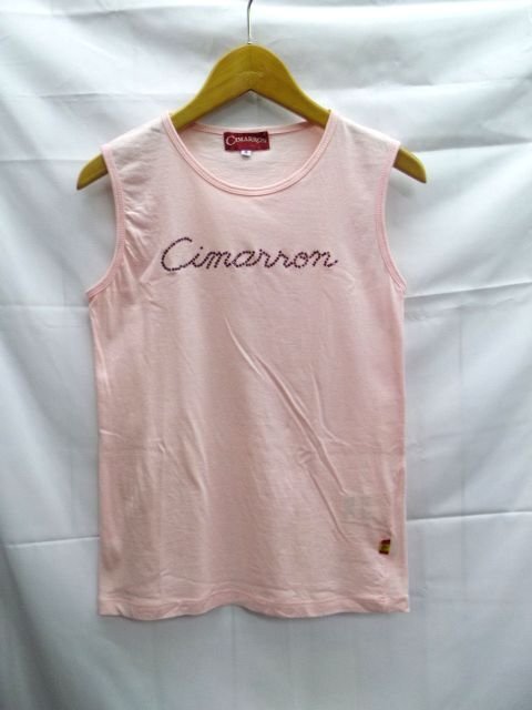 美品★CIMARRON◎シマロン/ラインストーン/ノースリーブTシャツ/ノースリーブカットソー/ピンク/スペイン製/Mサイズ拍卖