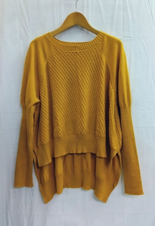 PRIDE☆プライド 前後差ニット プルオーバー 38(M)2023AW 参考価格:39,600円 マスタード イエロー デザイン セーター拍卖