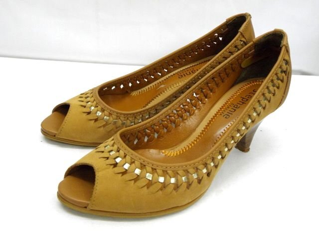 ★Stephanie Classic◎ステファニエ クラシック/パンプス/オープントゥ/ヌバック/ブラウン/茶/37サイズ拍卖