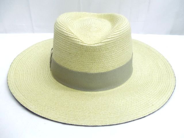 美品★FERRUCCIO VECCHI◎フェリシオベッキ/ノーリーズ/ストローハット/帽子/ベージュ/イタリア製/約55cm拍卖