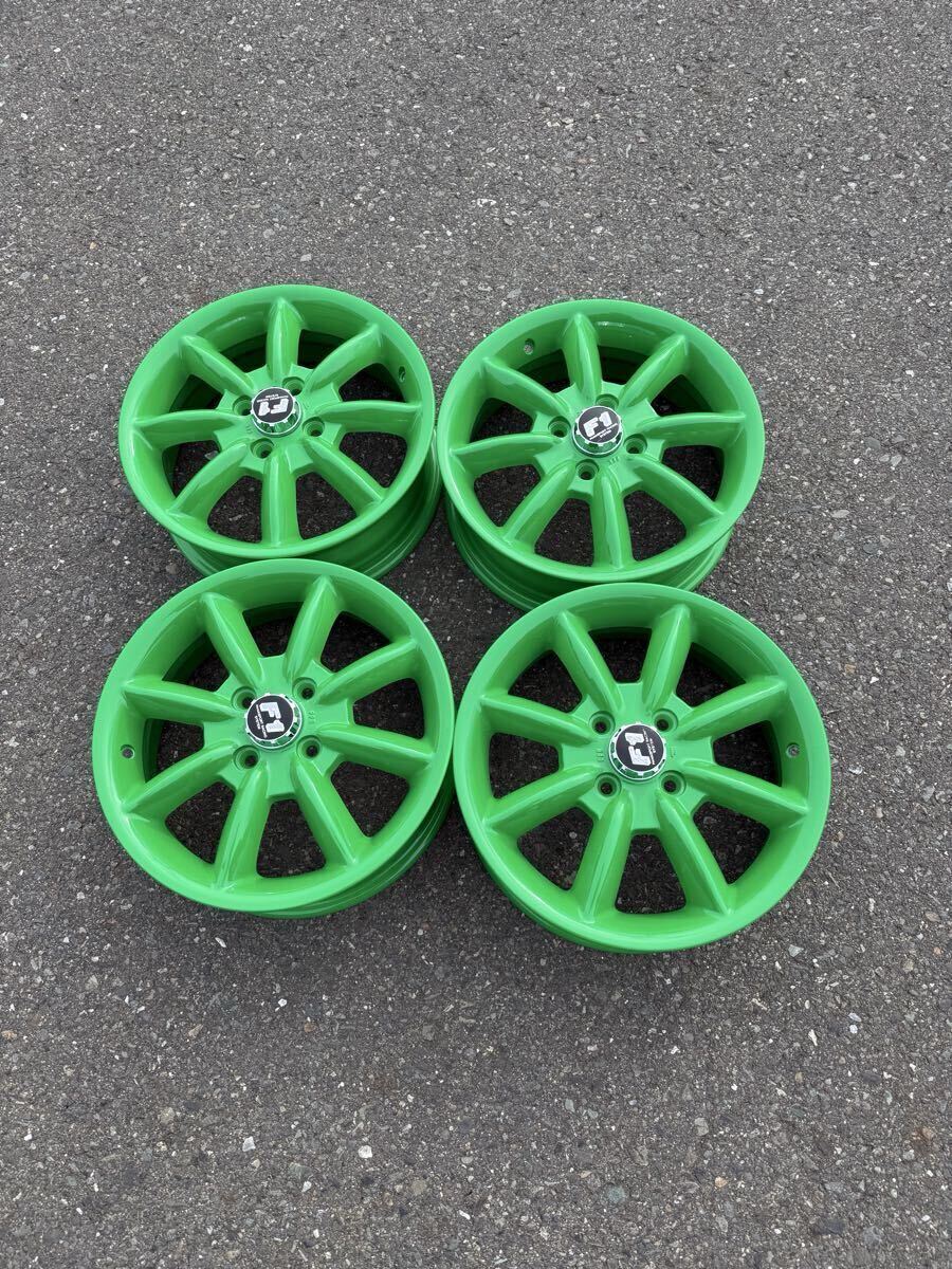 希少 パナスポーツ F1 15インチ 4穴 PCD100 5J オフセット45 中古アルミホイール4本セット PANASPORT RACING拍卖