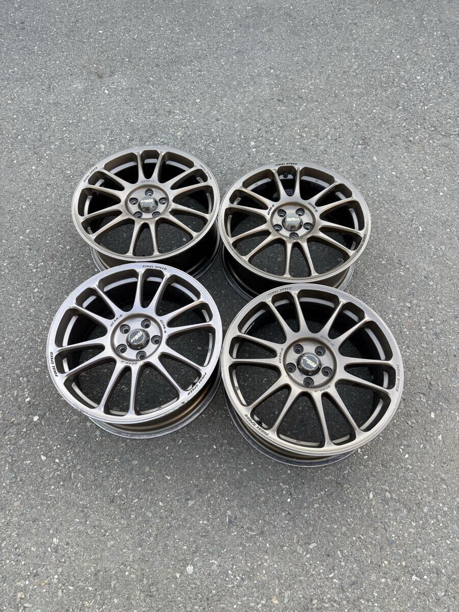 希少 A-TECH マルカサ-ビス FINAL speed GEAR-R 中古アルミホイール4本セット 17インチ7J 5穴PCD100 オフセット+48拍卖