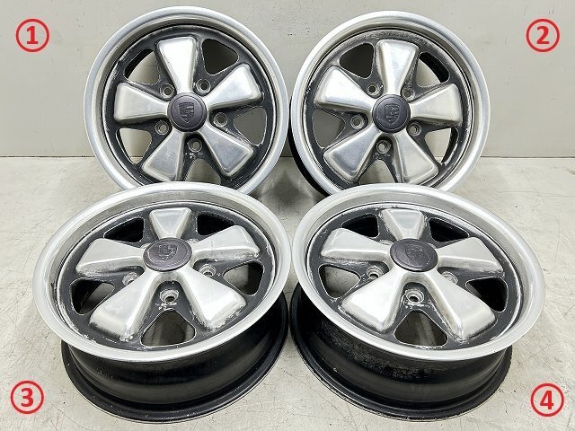 ★ ポルシェ 911 ナロー 空冷 901 純正アロイホイール 4本セット 当時物 930 15インチ PCD130 5H (在庫No:A42286) ##拍卖