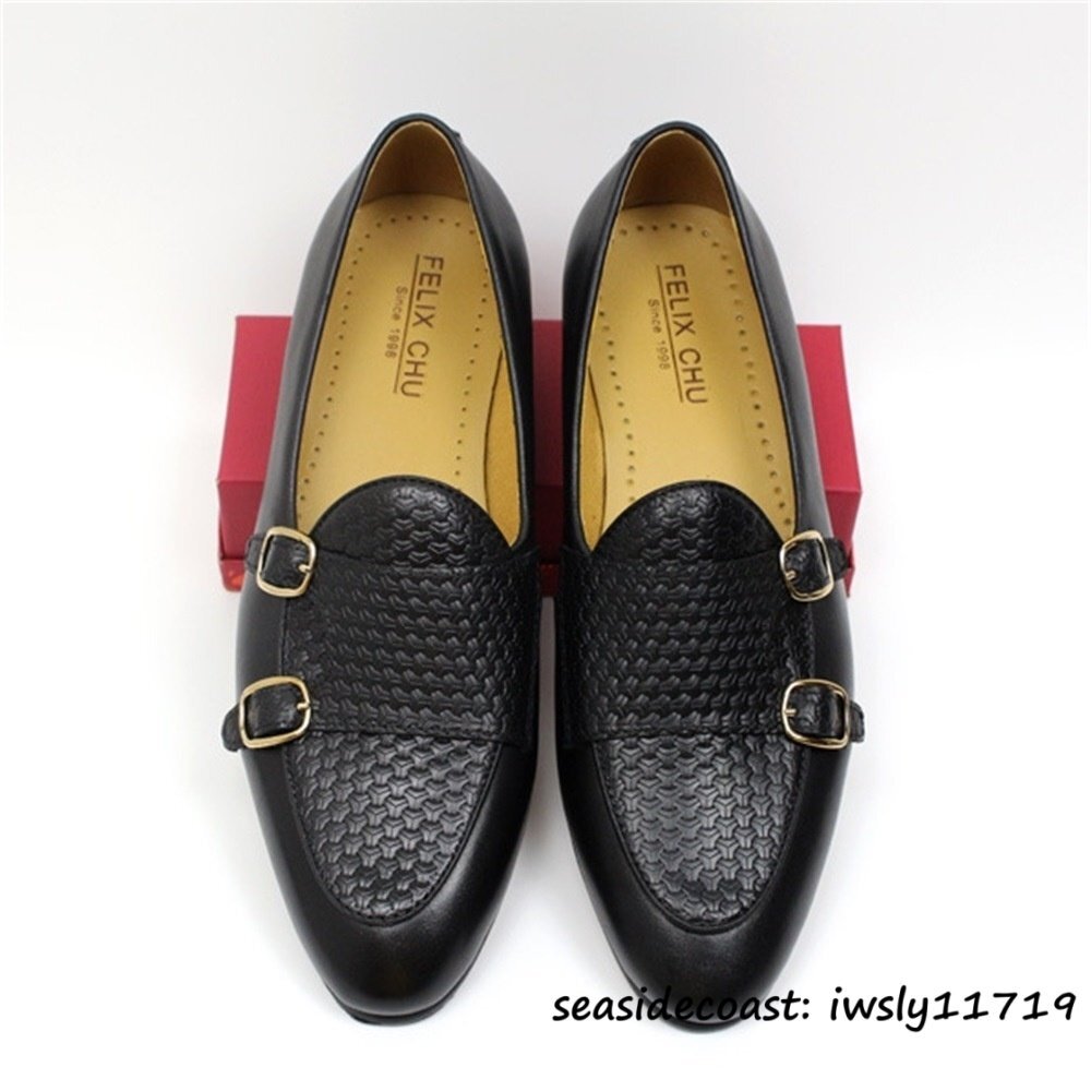 定価9万◆最高級 ローファー スリッポン 牛革 ビジネスシューズ 手作り 本革 レザーシューズ 個性 メンズ 通勤靴 結婚式 ブラック 25.0cm拍卖