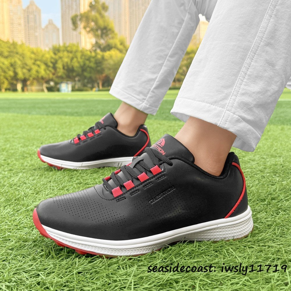 絶賛◆新品 ゴルフシューズ 通気性 スポーツシューズ メンズ 男女兼用 運動靴 耐久性 スニーカー フィット感 防滑 耐磨 ブラック 27.0cm拍卖