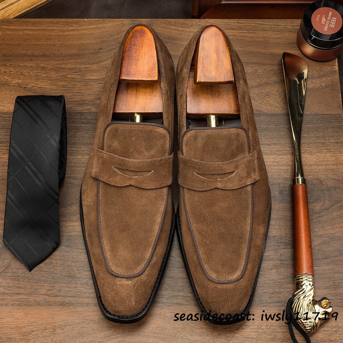 最上級★メンズシューズ 本革 レザーシューズ 高級牛革 職人手作り ビジネスシューズ ローファー 紳士靴 革靴 スリッポン 通気性 25.5cm拍卖