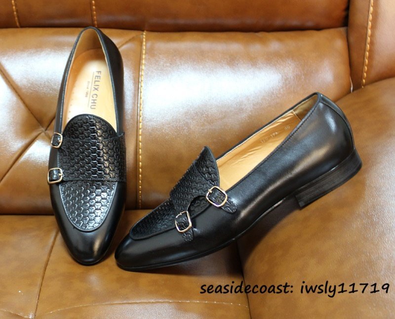 定価9万◆最高級 ローファー スリッポン 牛革 ビジネスシューズ 手作り 本革 レザーシューズ 個性 メンズ 通勤靴 結婚式 ブラック 28.0cm拍卖