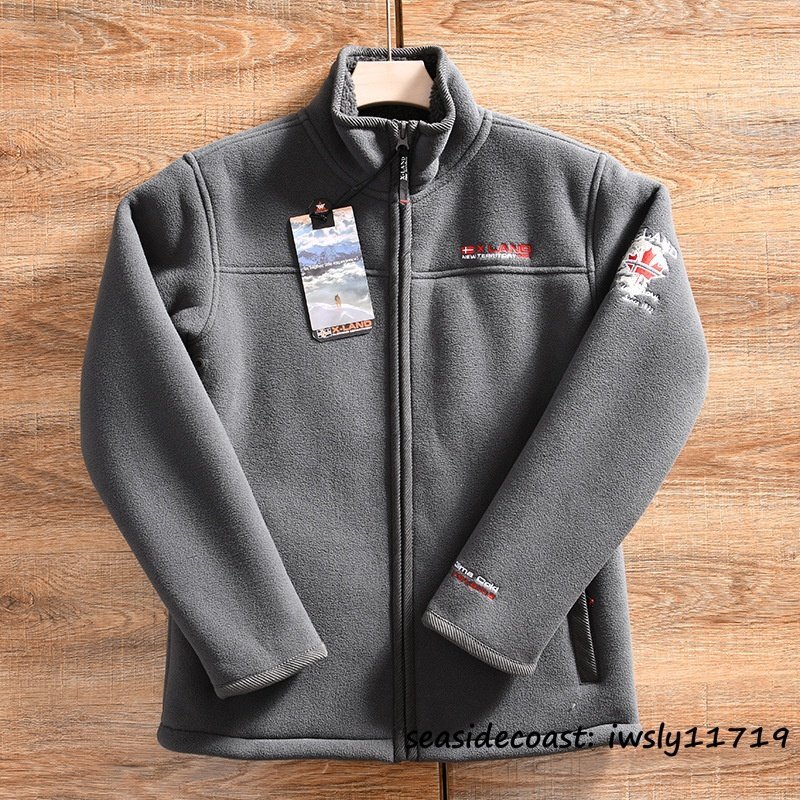 秋冬新品◆ブルゾン メンズ 厚手 裏起毛 防寒防風 保温 フリースジャケット ボアジャケット アウター アウトドア 登山 パーカ グレー 2XL拍卖