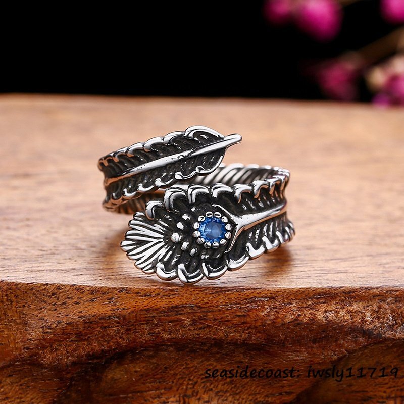 1円~◆新品 シルバー925 リング ドクロ 翼 幸福 祈り 幸せ ザクロ石 ファッション指輪 アクセサリー 男女兼用レディース サイズ調整可拍卖