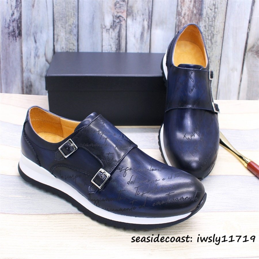 最高級◆定価9万超 スリッポン ローファー 本革 レザーシューズ メンズ 職人手作り ビジネスシューズ スニーカー 紳士靴 革靴 牛革 25.5cm拍卖