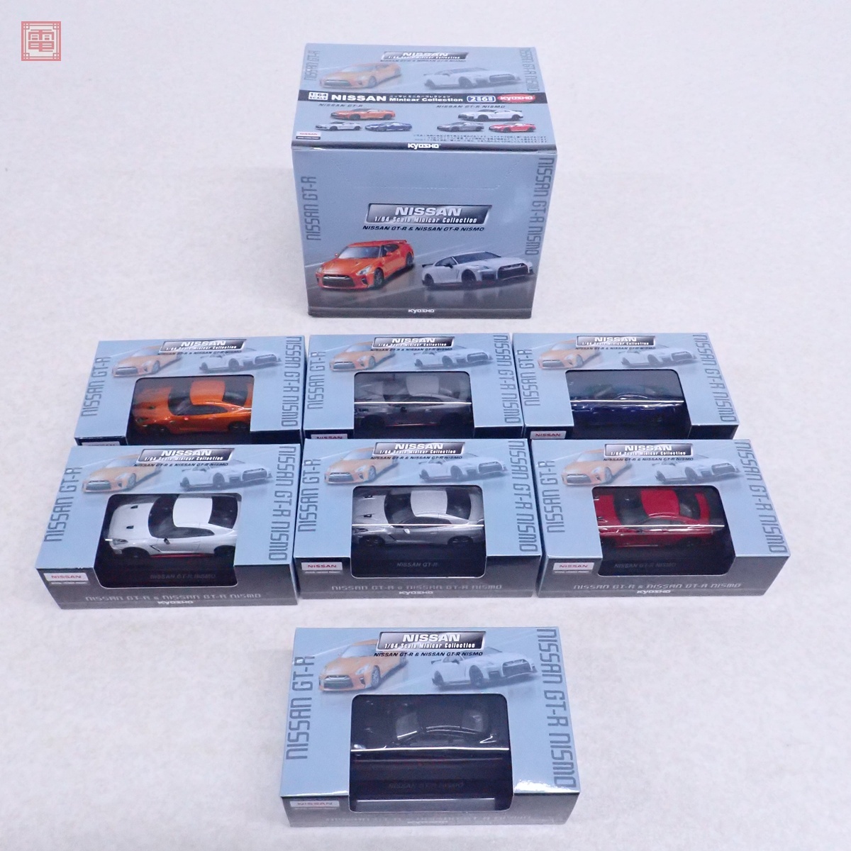 京商 1/64 ニッサン ミニカーコレクション 日産 GT-R & 日産 GT-R NISMO 1BOX 6個入 + 日産 GT-R NISMO (限定色) 計7台セット KYOSHO【10拍卖