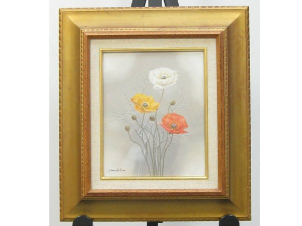 【心庵】額装 貫名獅郎「窓の花」F3号 油彩 証明シール 真作 大阪 TL188 拍卖