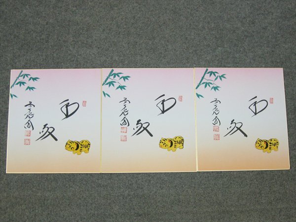 【心庵】色紙 西垣大道 前大徳 極楽寺住職「和敬」張子虎/肉筆 3点 B686拍卖