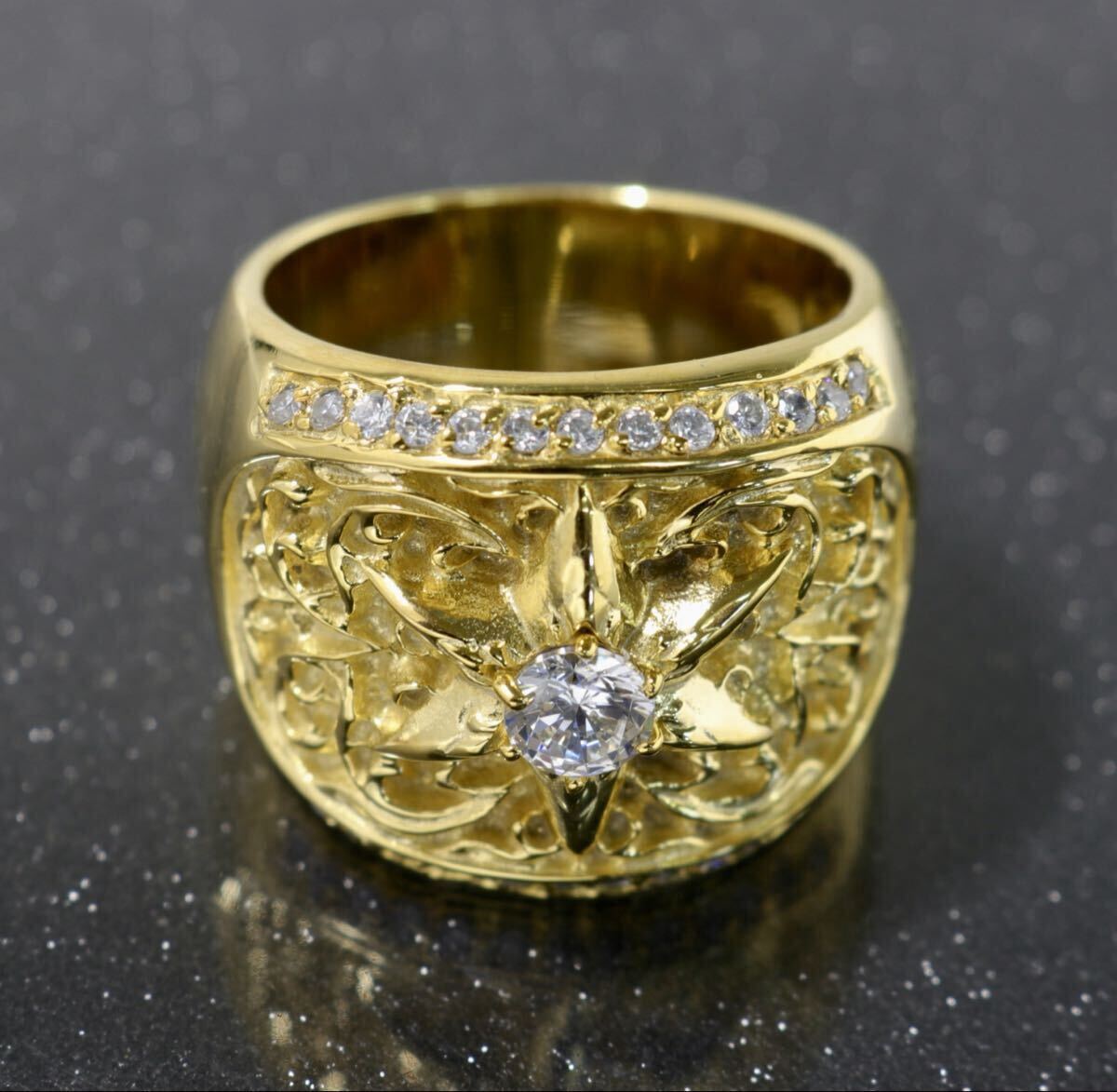 クロムハーツ/クラッシックリング/オーバル/カスタムパヴェ/21号/22K/CHROME HEARTS/1円から拍卖