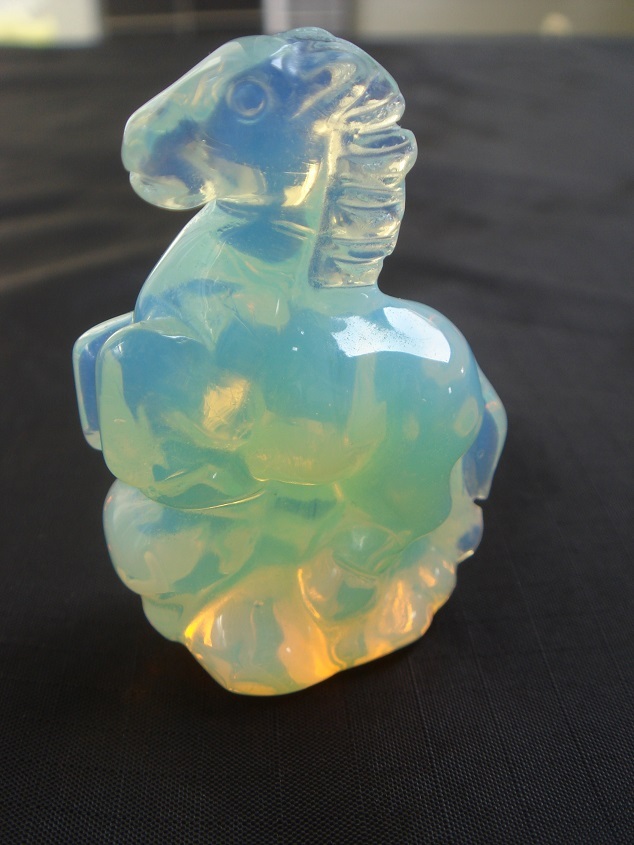 ★風水置物,お守り,開運,十二支干支午年,オパライトの馬うま置物M1拍卖