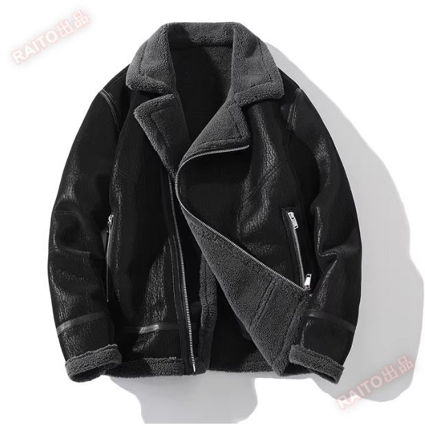 人気◆デザイナーオリジナル レザージャケット 最上級羊革 メンズ ラムレザー コート 柔らかい 防寒 裏起毛 高級感 秋冬 美品 bhw025拍卖