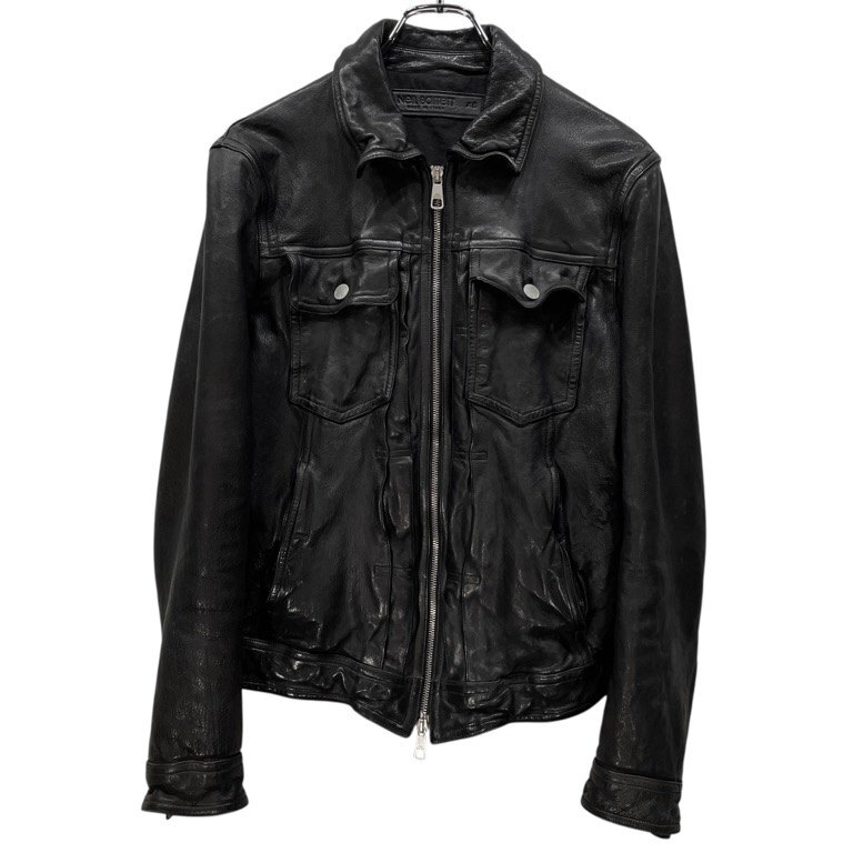 Neil Barrett 【men5112I】 バッファローレザーセカンドタイプパターンジップアップジャケット ブルゾン ライダース 2nd Arcive 00s AR拍卖