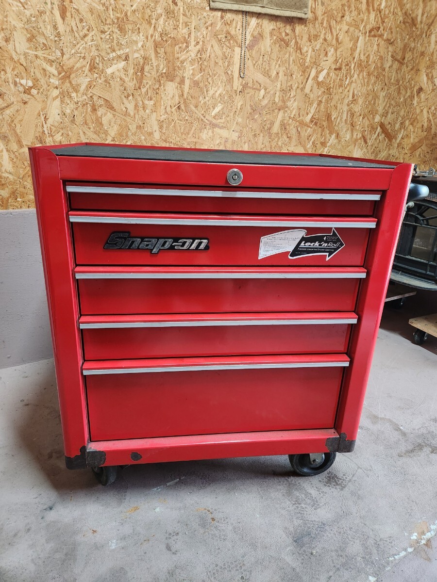 工具箱 ツールボックス ツールキャビネット スナップオン ローラーキャビネット 赤 ロールキャビネット サビあり カギ無し 引き取り希望拍卖