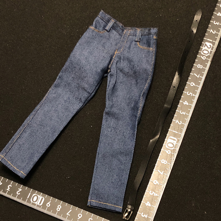 新版)特価 1/6 ダークブルー ベルト付) デニム 男性 ACNTOYS ジーパン ジーンズ (検 DAMTOYS ホットトイズ TBleague パンツ 服 フィギュア拍卖