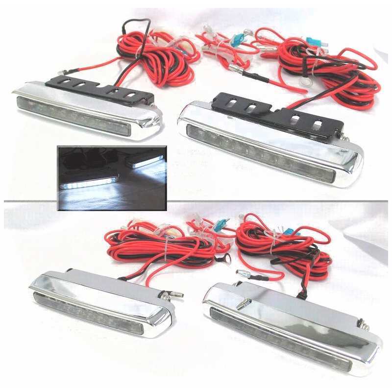 取付簡単!! 極薄!! エンジン始動で常時点灯 昼間の視認性大幅UP BRAITH ブレイス 9連LEDミニデイライト ホワイト光拍卖