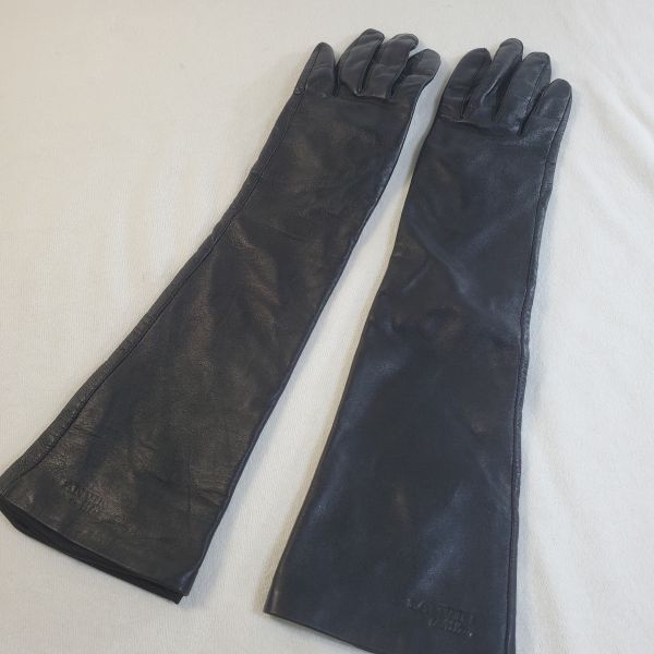 LANVIN/ランバン レザー ロング手袋/ブラック拍卖