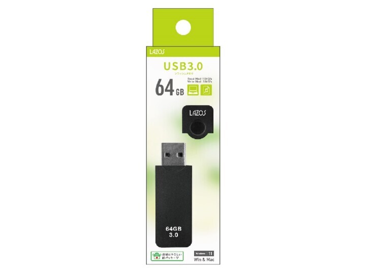 新品 Lazos製 64GB USB3.0対応 USBメモリ L-US64-CPB 送料140円~拍卖