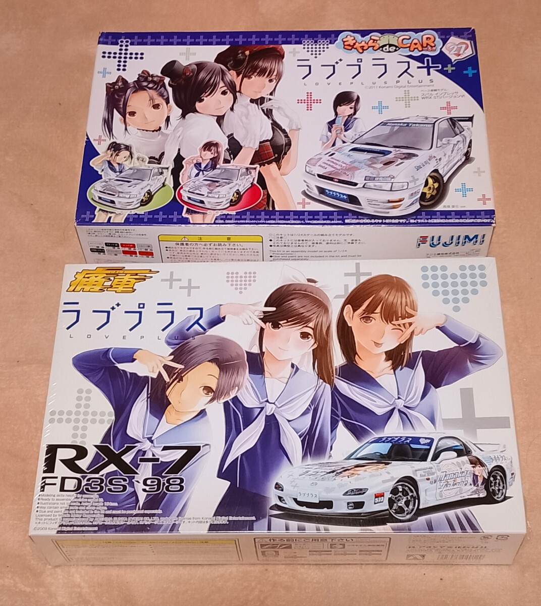 フジミ きゃら.de.CAR~る!!シリーズ ラブプラス ( インプレッサ WRX ) + アオシマ 痛車シリーズ ラブプラス ( RX-7 FD3S ) 未開封品拍卖
