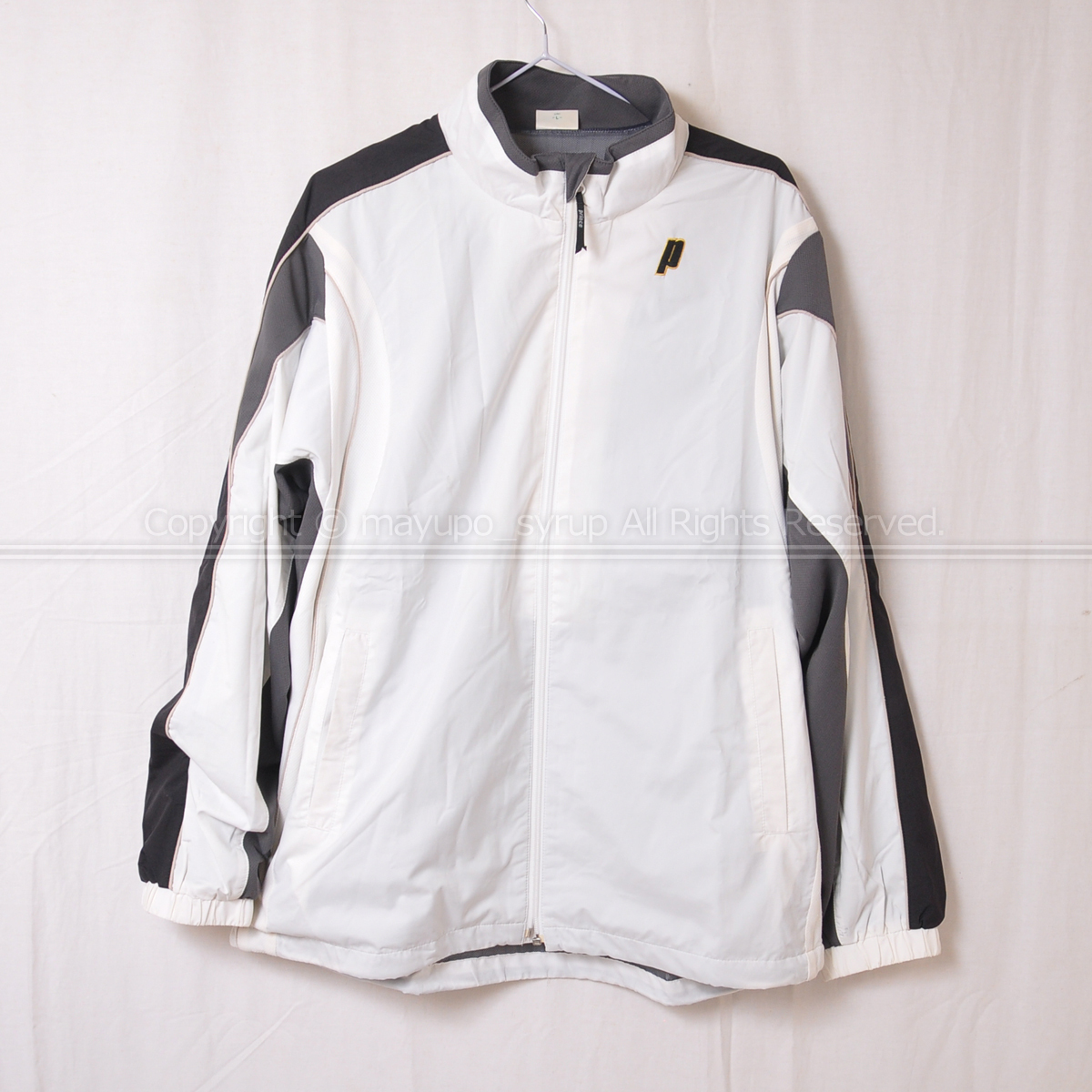 S1804-37★Prince プリンス 4DC ウィンドジャケット テニスウェア 白ホワイト L拍卖