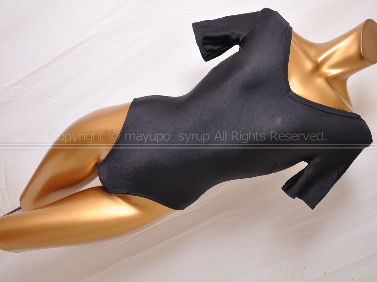 L1294-04★Natarsia by Chacott チャコット 半袖レオタード ツルツル艶々 ブラック Ladys-L拍卖